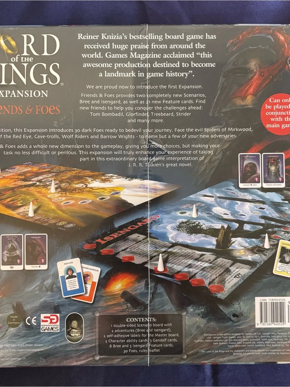 Lord of the Rings Friends & Foes Expansion Board Game 2001 Germany LOTR Sealed